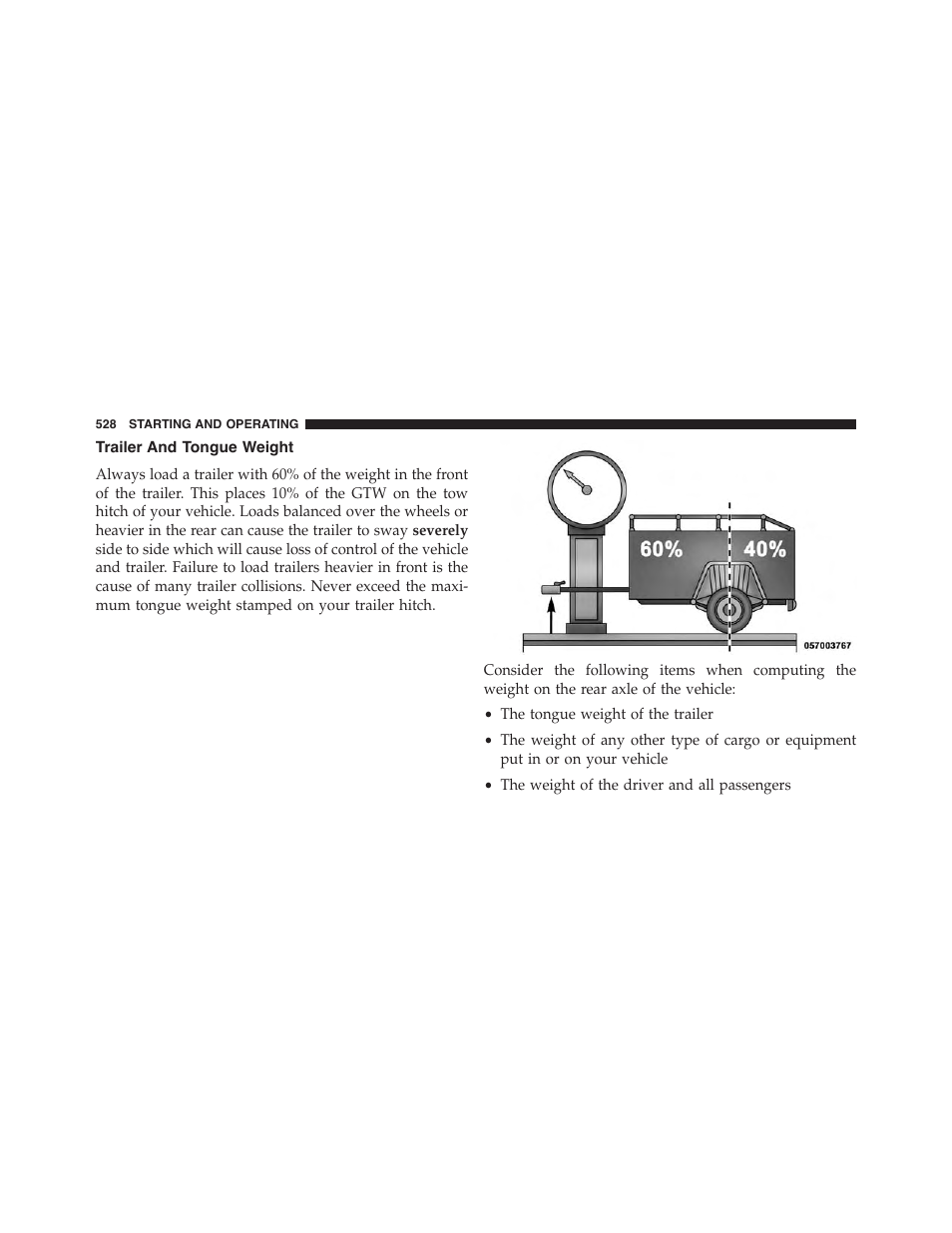 Trailer and tongue weight | Dodge 2015 Durango - Owner Manual User Manual | Page 530 / 689