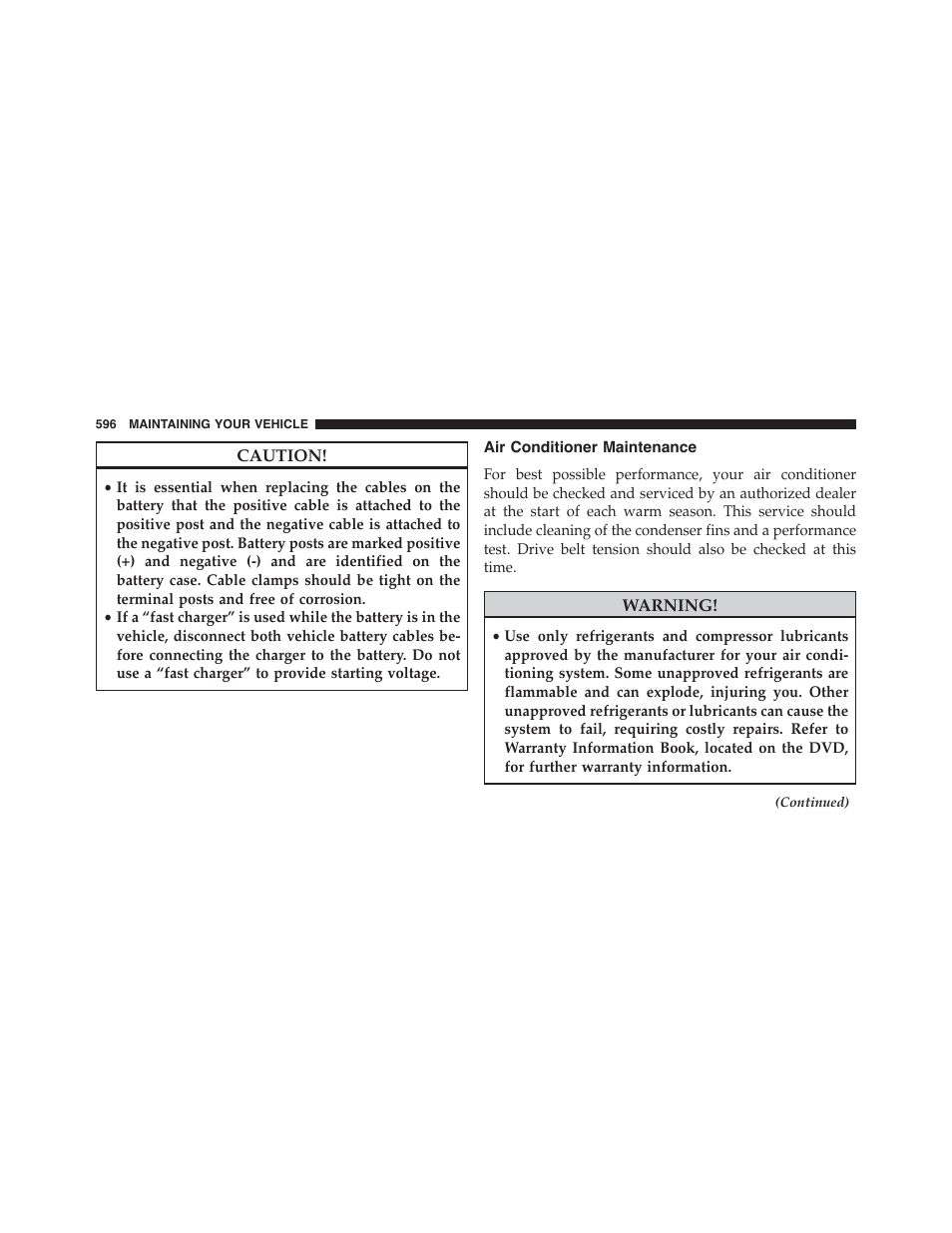 Air conditioner maintenance | Dodge 2015 Durango - Owner Manual User Manual | Page 598 / 689