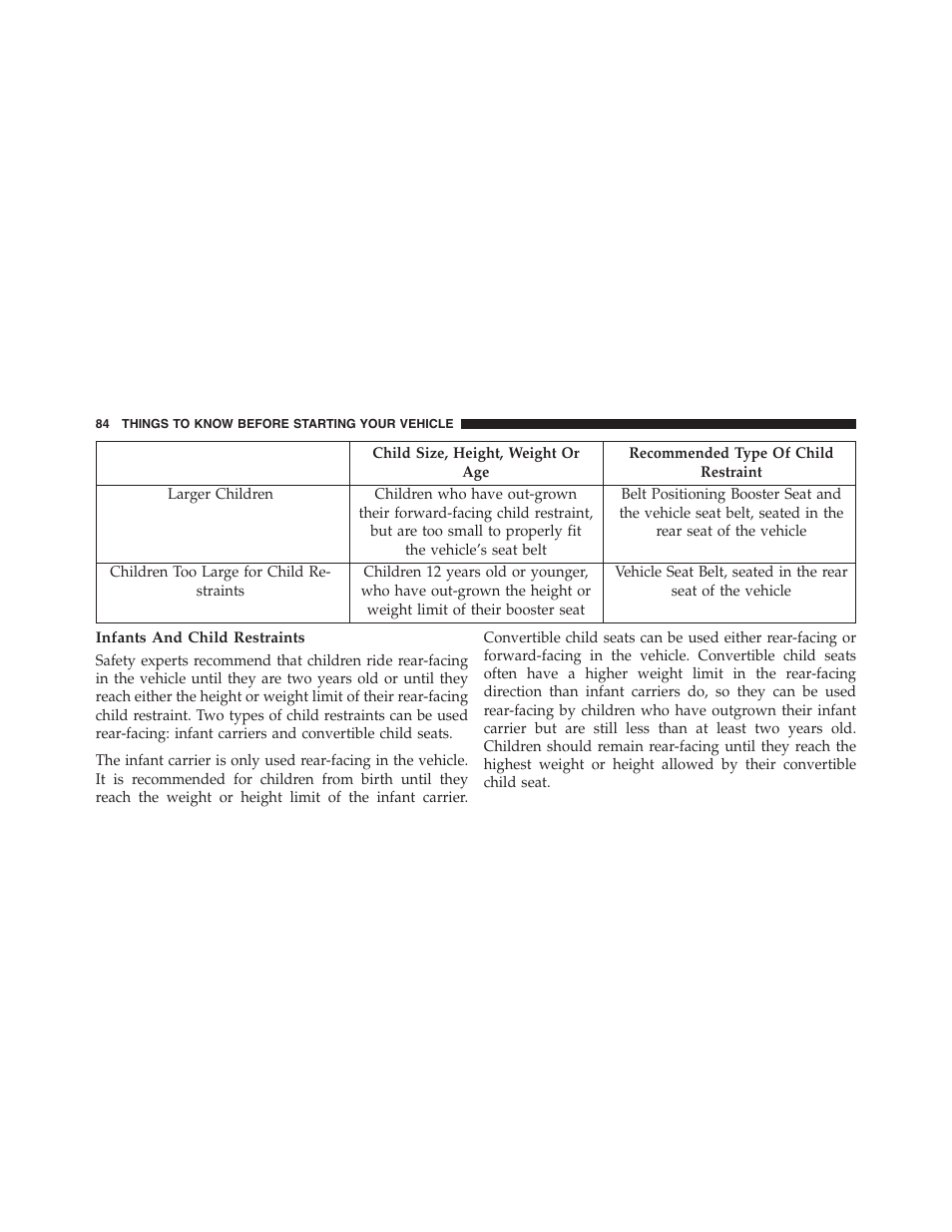 Infants and child restraints | Dodge 2015 Durango - Owner Manual User Manual | Page 86 / 689