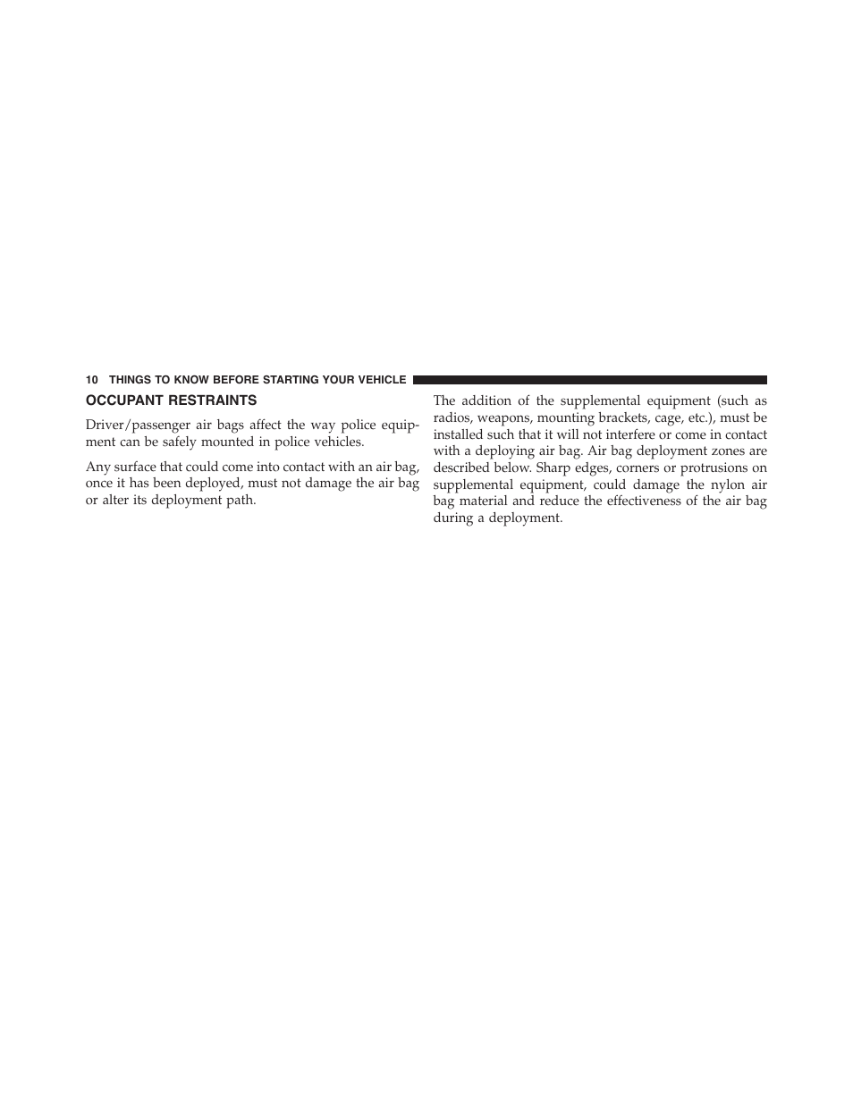 Occupant restraints | Dodge 2015 Durango - Supplement User Manual | Page 12 / 36