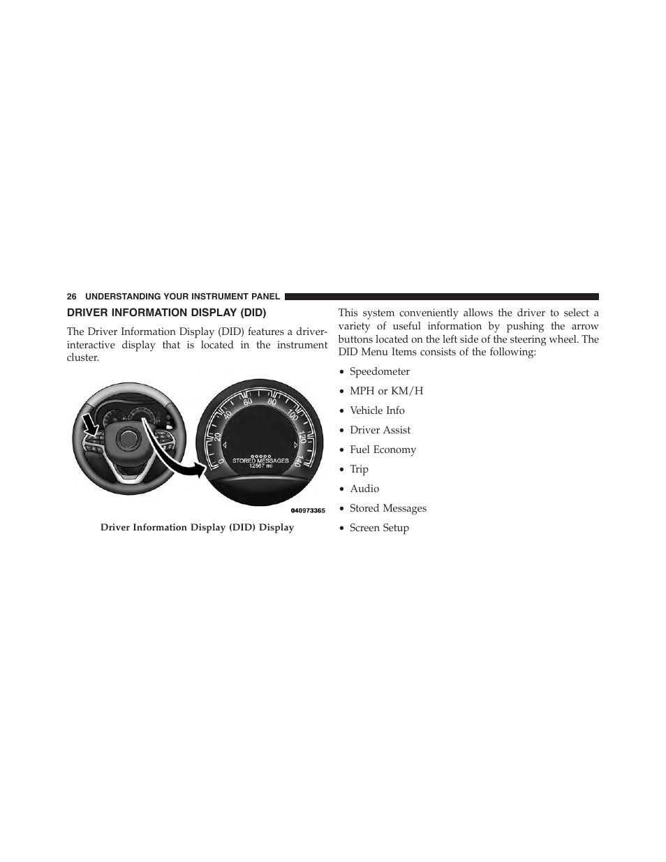 Driver information display (did) | Dodge 2015 Durango - Supplement User Manual | Page 28 / 36