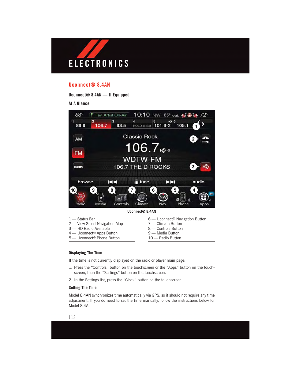 Uconnect® 8.4an, Uconnect® 8.4an — if equipped, At a glance | Uconnect | Dodge 2015 Durango - User Guide User Manual | Page 120 / 228