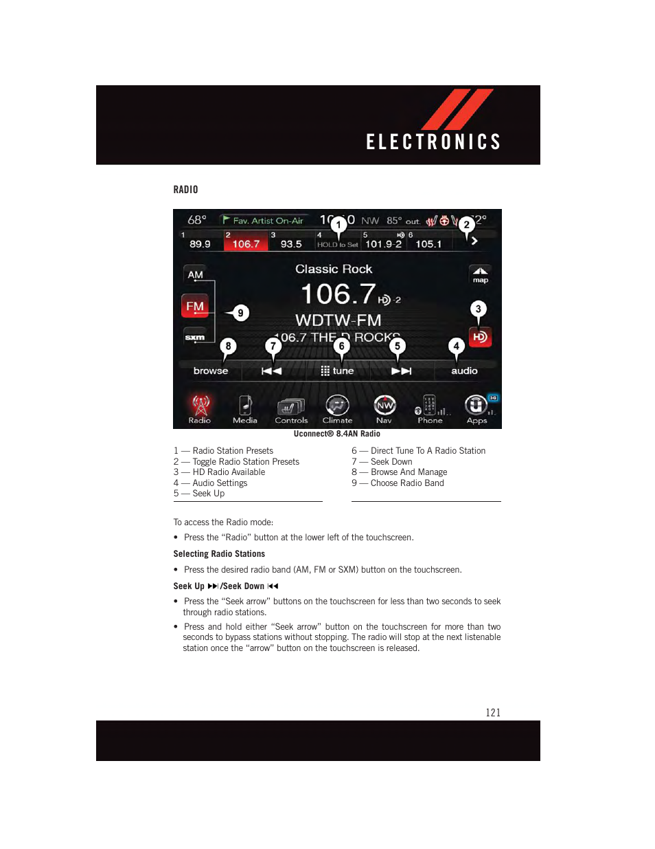 Radio | Dodge 2015 Durango - User Guide User Manual | Page 123 / 228