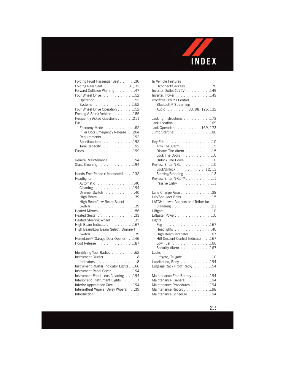 Dodge 2015 Durango - User Guide User Manual | Page 217 / 228