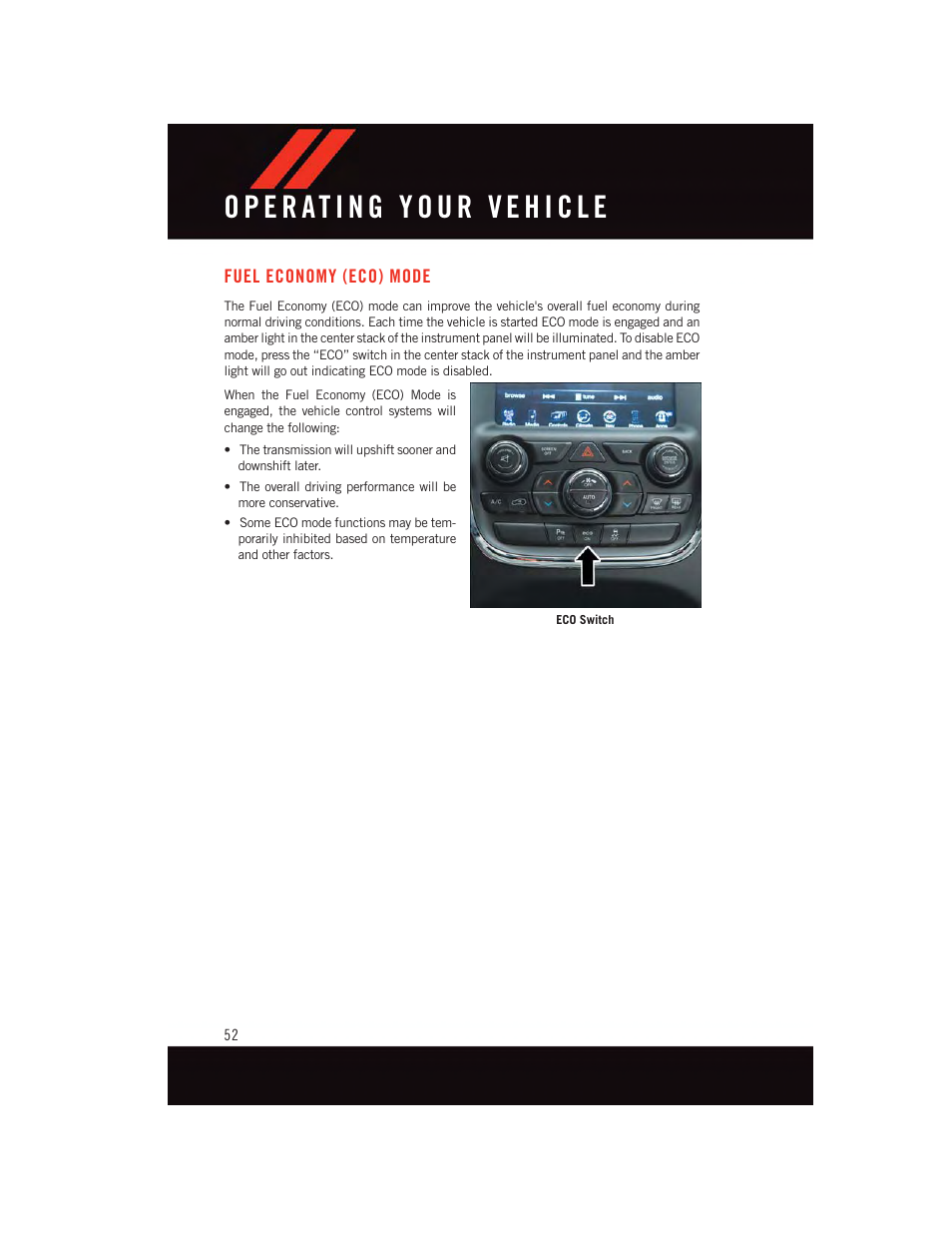 Fuel economy (eco) mode | Dodge 2015 Durango - User Guide User Manual | Page 54 / 228