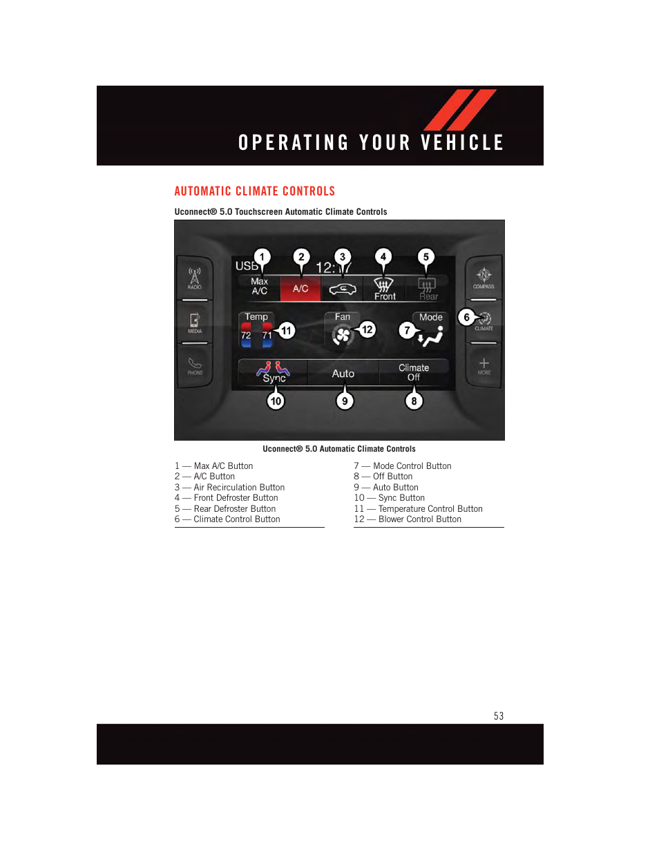 Automatic climate controls | Dodge 2015 Durango - User Guide User Manual | Page 55 / 228