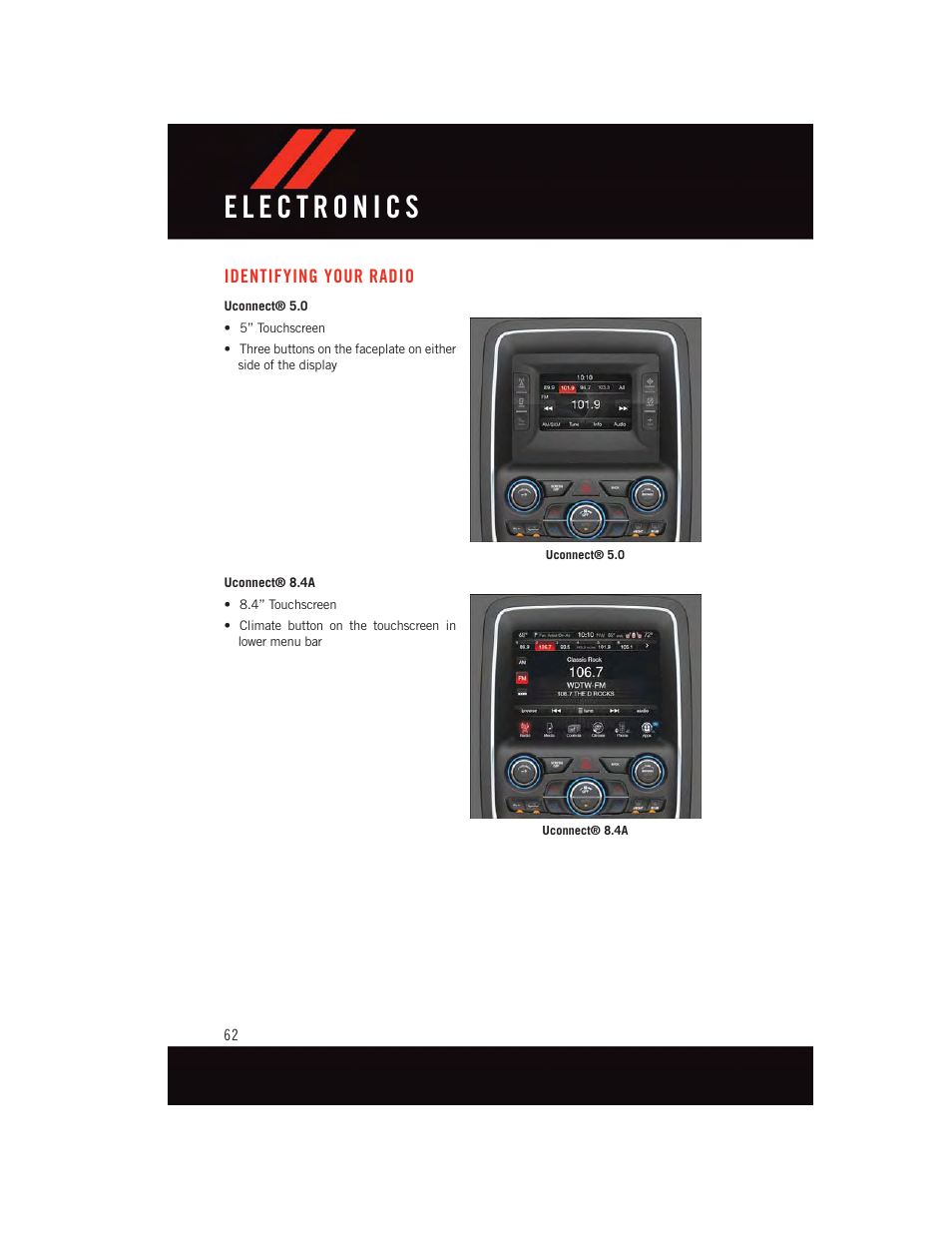 Identifying your radio | Dodge 2015 Durango - User Guide User Manual | Page 64 / 228