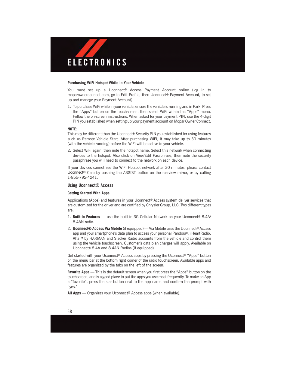 Using uconnect® access | Dodge 2015 Durango - User Guide User Manual | Page 70 / 228