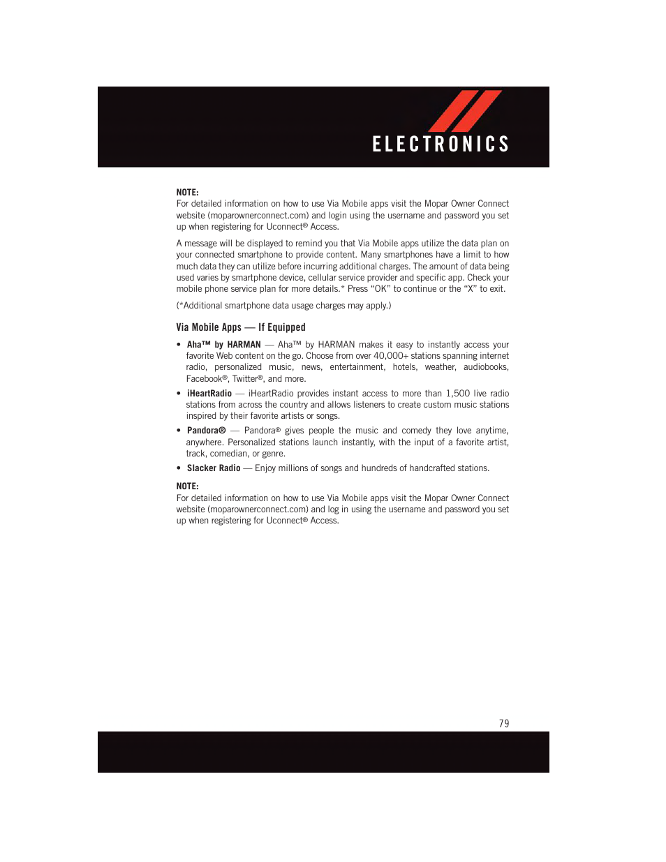 Via mobile apps — if equipped | Dodge 2015 Durango - User Guide User Manual | Page 81 / 228