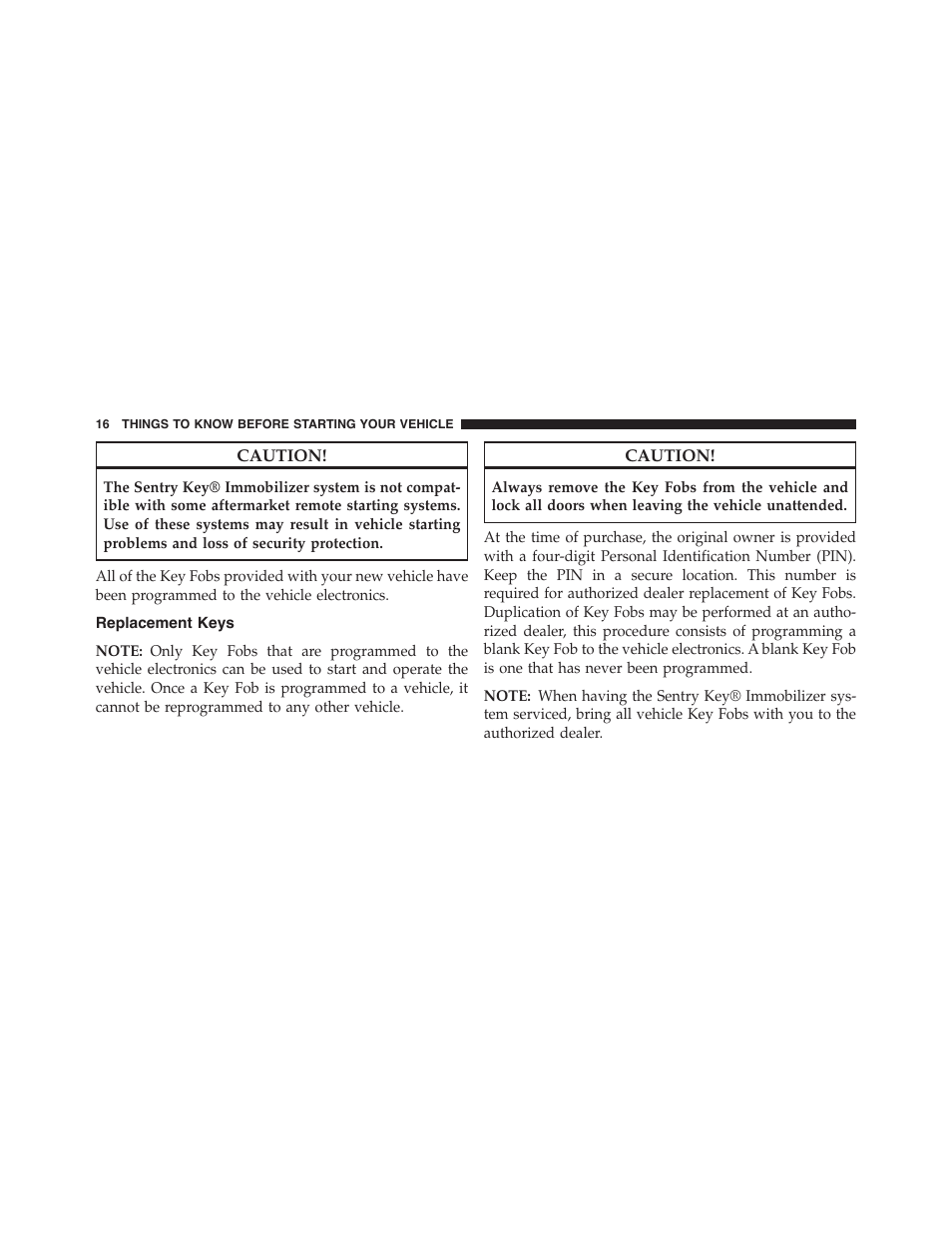 Replacement keys | Dodge 2015 Grand_Caravan - Owner Manual User Manual | Page 18 / 703