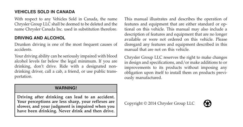 Dodge 2015 Grand_Caravan - Owner Manual User Manual | Page 2 / 703