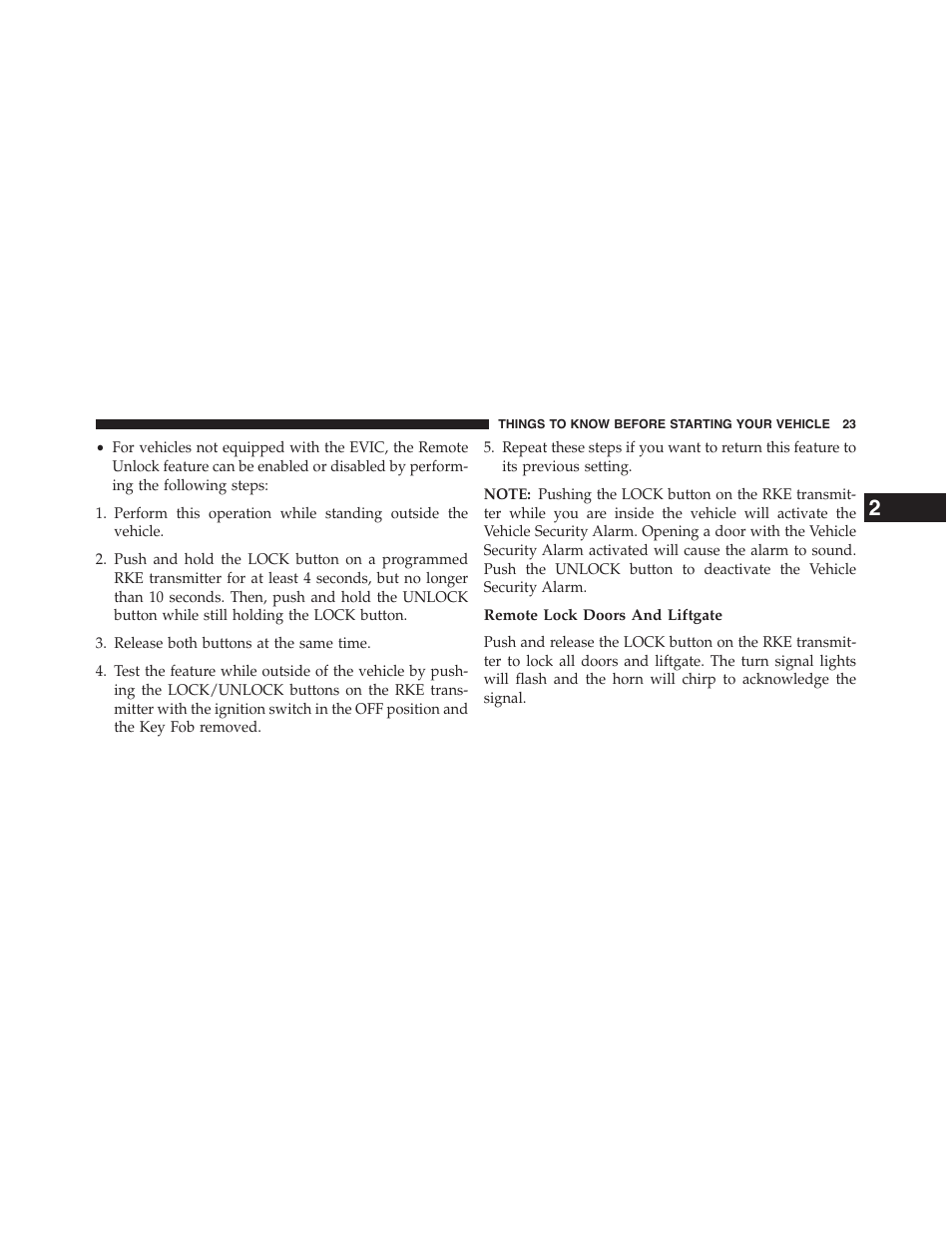 Remote lock doors and liftgate | Dodge 2015 Grand_Caravan - Owner Manual User Manual | Page 25 / 703