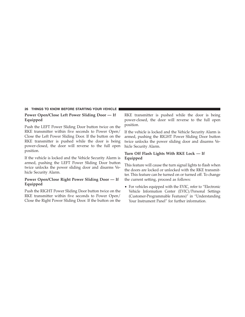 Turn off flash lights with rke lock — if equipped | Dodge 2015 Grand_Caravan - Owner Manual User Manual | Page 28 / 703