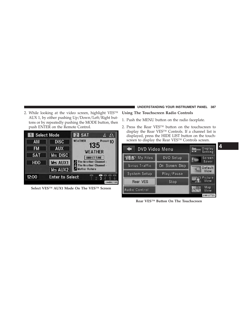 Using the touchscreen radio controls | Dodge 2015 Grand_Caravan - Owner Manual User Manual | Page 389 / 703