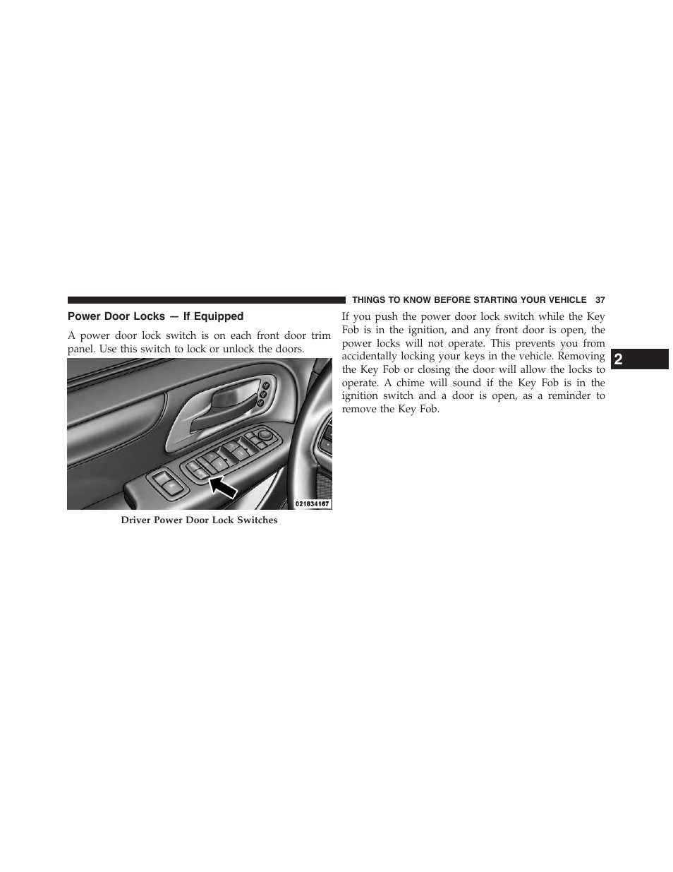 Power door locks — if equipped | Dodge 2015 Grand_Caravan - Owner Manual User Manual | Page 39 / 703