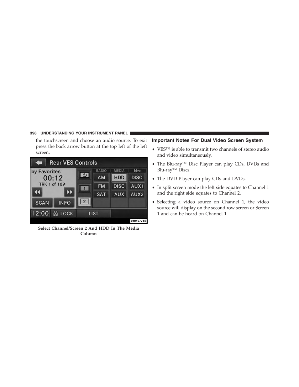 Important notes for dual video screen system, Important notes for dual video screen, System | Dodge 2015 Grand_Caravan - Owner Manual User Manual | Page 400 / 703