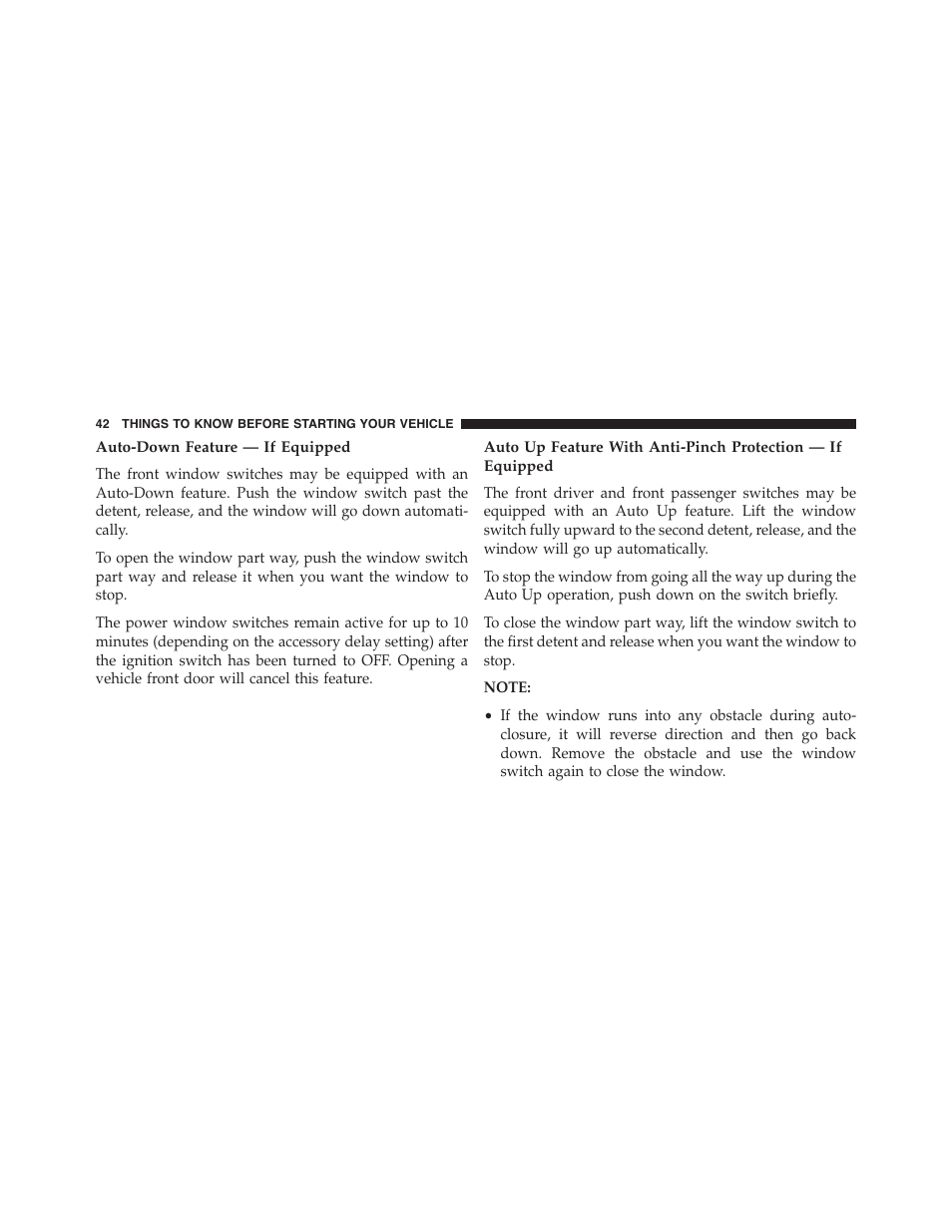 Auto-down feature — if equipped | Dodge 2015 Grand_Caravan - Owner Manual User Manual | Page 44 / 703