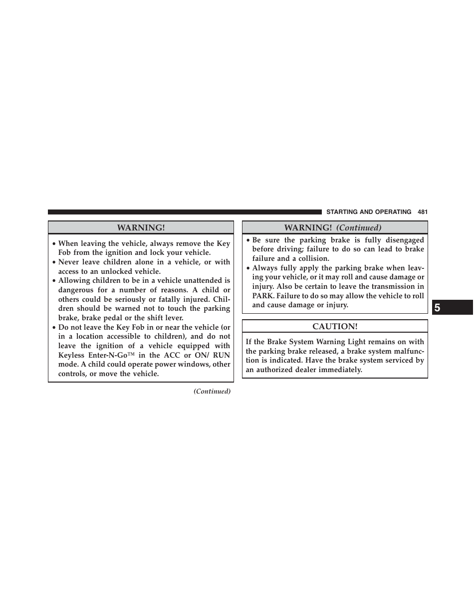 Dodge 2015 Grand_Caravan - Owner Manual User Manual | Page 483 / 703