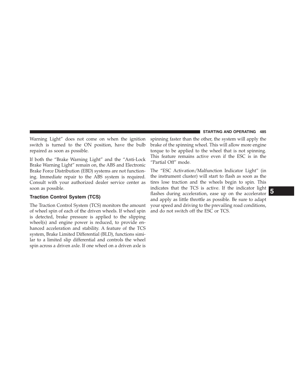 Traction control system (tcs) | Dodge 2015 Grand_Caravan - Owner Manual User Manual | Page 487 / 703