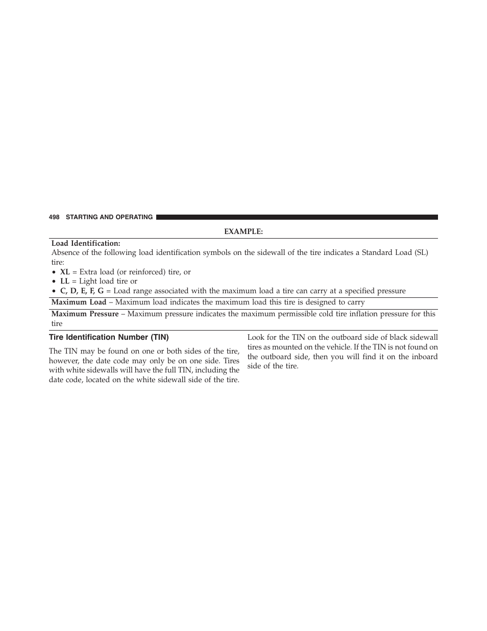 Tire identification number (tin) | Dodge 2015 Grand_Caravan - Owner Manual User Manual | Page 500 / 703