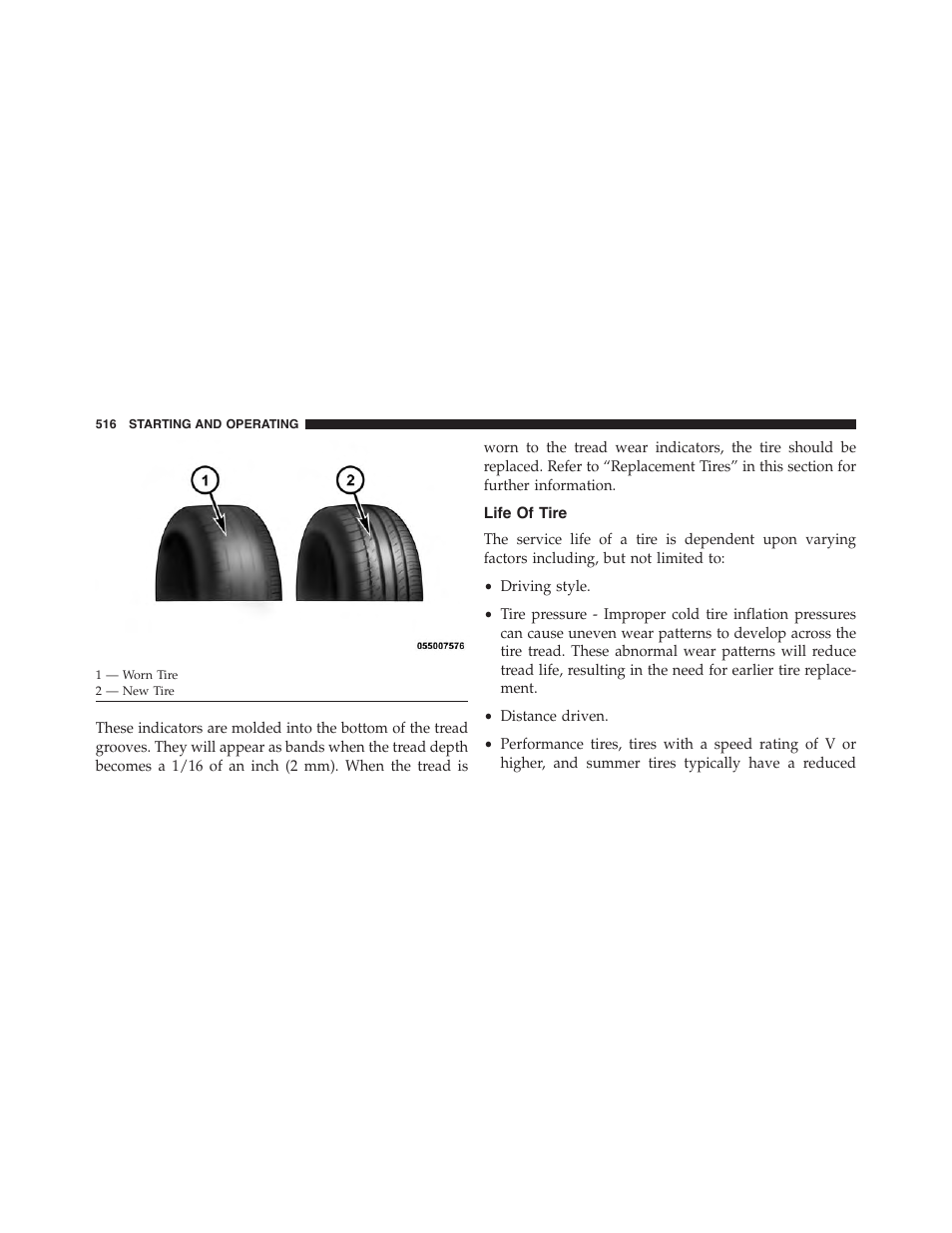 Life of tire | Dodge 2015 Grand_Caravan - Owner Manual User Manual | Page 518 / 703