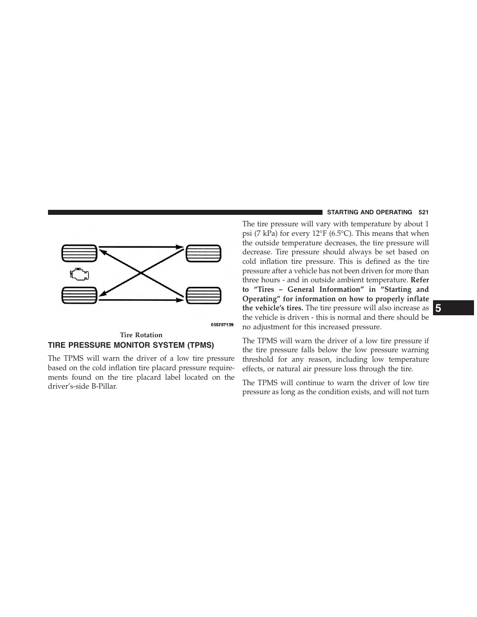 Tire pressure monitor system (tpms) | Dodge 2015 Grand_Caravan - Owner Manual User Manual | Page 523 / 703