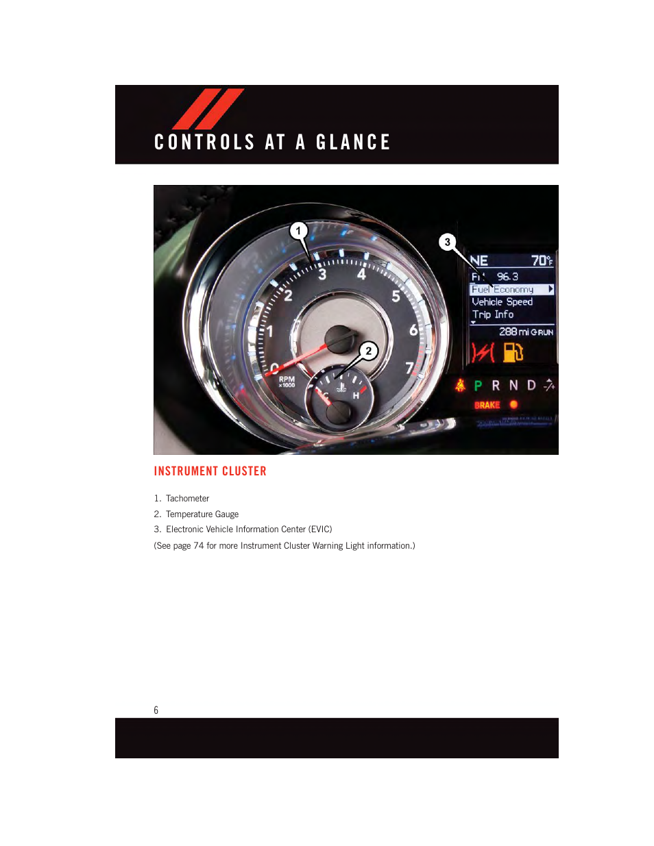 Instrument cluster | Dodge 2015 Grand_Caravan - User Guide User Manual | Page 8 / 140