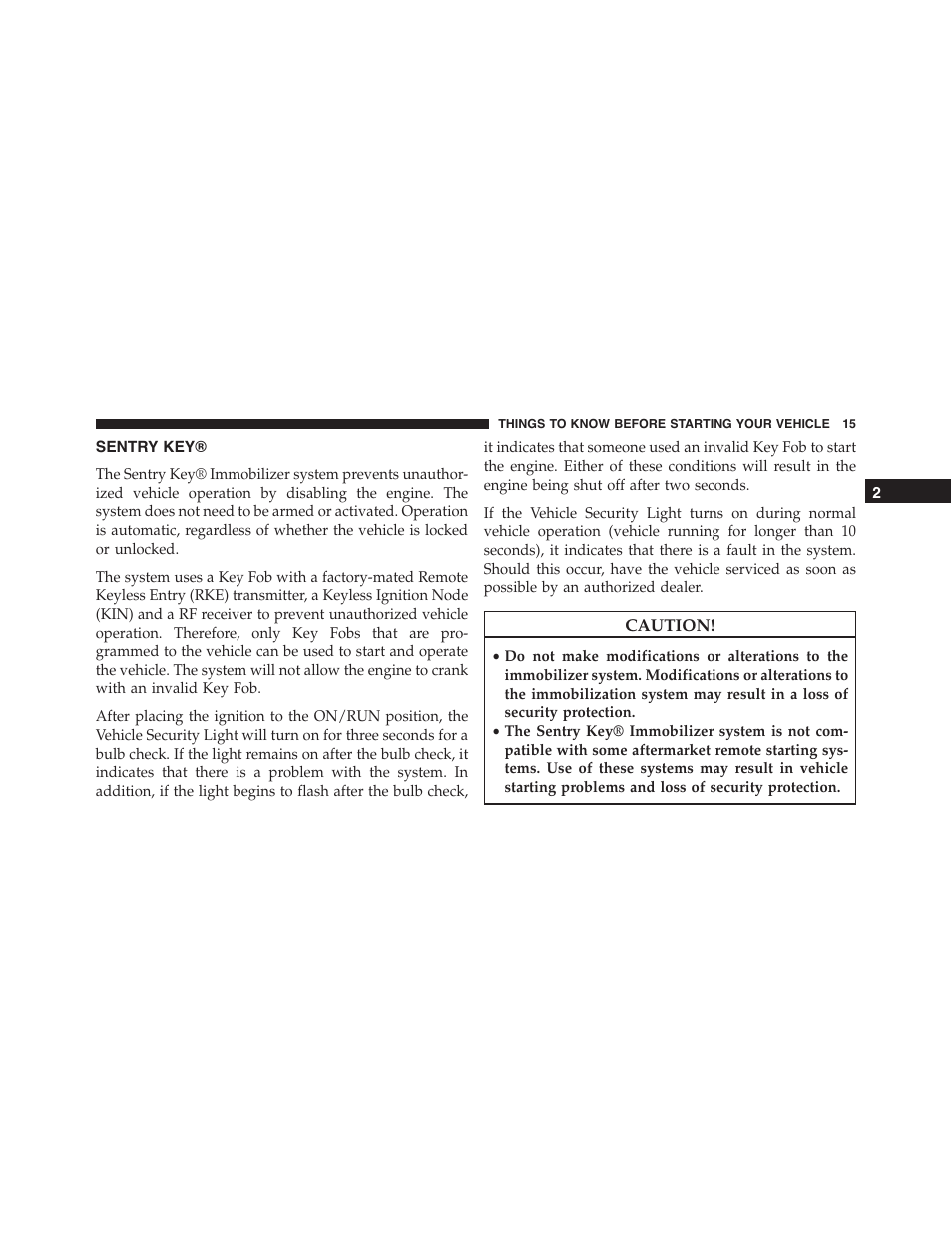 Sentry key | Dodge 2015 Journey - Owner Manual User Manual | Page 17 / 657