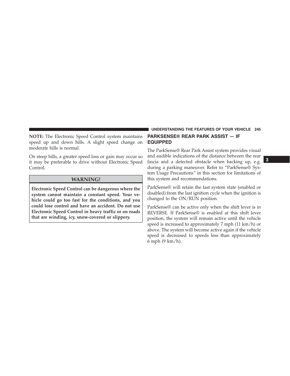Parksense® rear park assist — if equipped, Parksense® rear park assist — if, Equipped | Dodge 2015 Journey - Owner Manual User Manual | Page 247 / 657