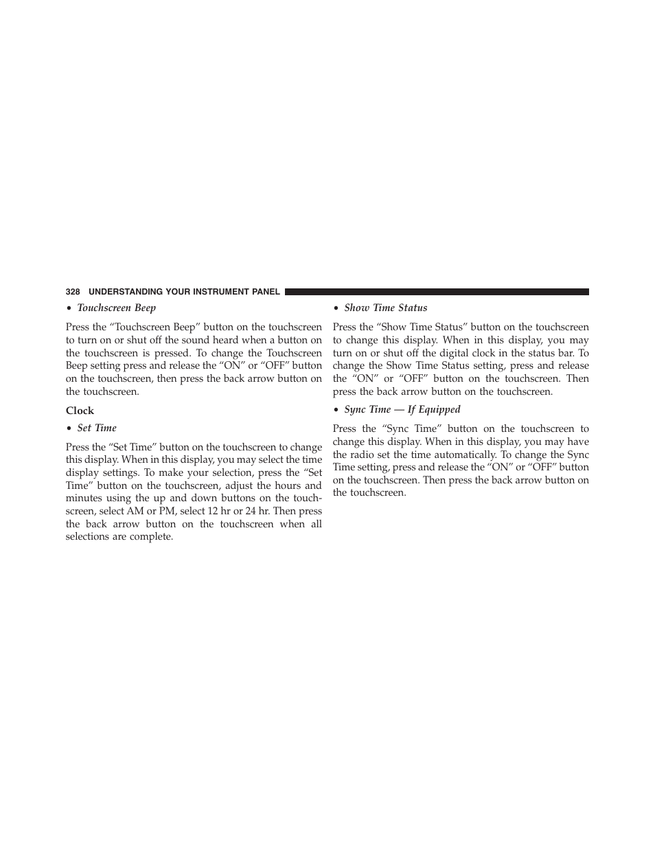 Clock | Dodge 2015 Journey - Owner Manual User Manual | Page 330 / 657