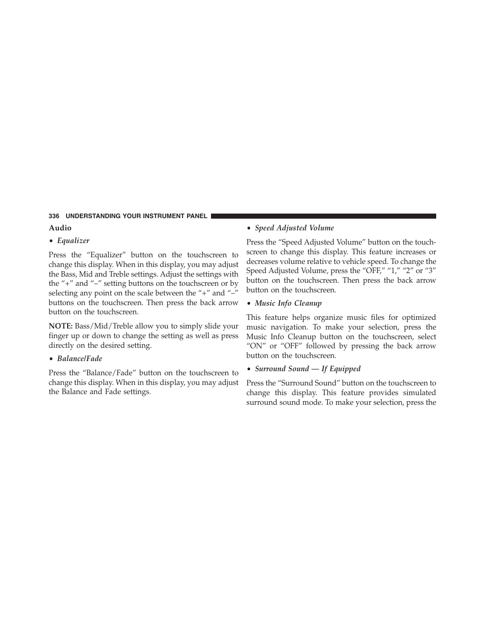 Audio | Dodge 2015 Journey - Owner Manual User Manual | Page 338 / 657