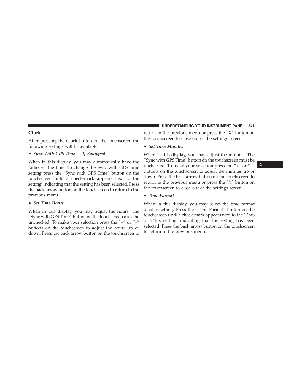 Clock | Dodge 2015 Journey - Owner Manual User Manual | Page 343 / 657