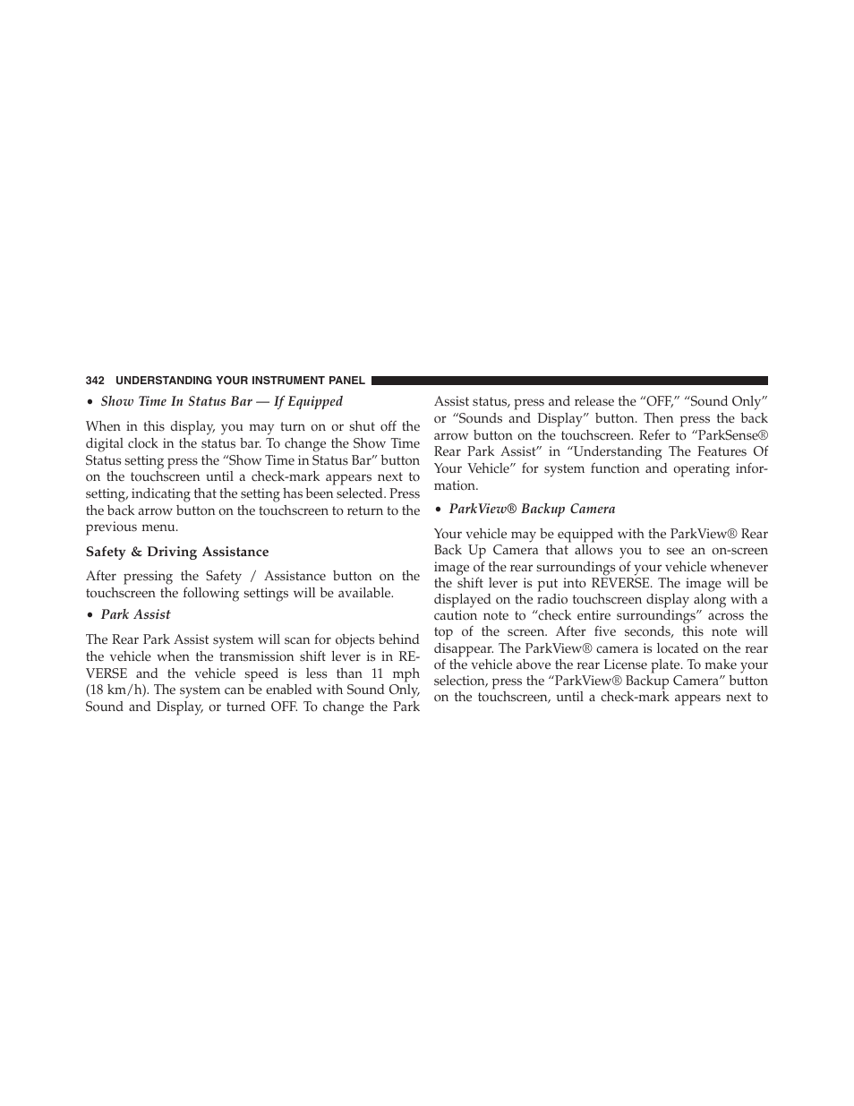 Safety & driving assistance | Dodge 2015 Journey - Owner Manual User Manual | Page 344 / 657