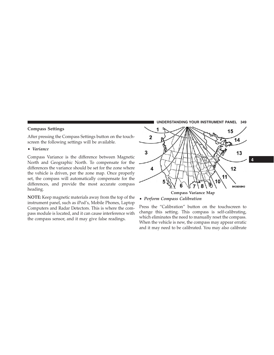 Compass settings | Dodge 2015 Journey - Owner Manual User Manual | Page 351 / 657