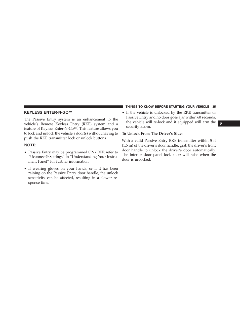 Keyless enter-n-go | Dodge 2015 Journey - Owner Manual User Manual | Page 37 / 657