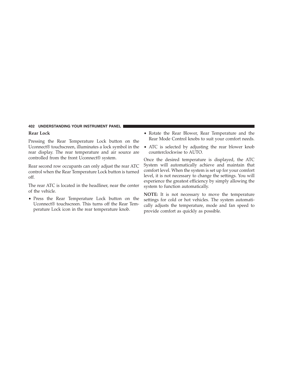 Rear lock | Dodge 2015 Journey - Owner Manual User Manual | Page 404 / 657
