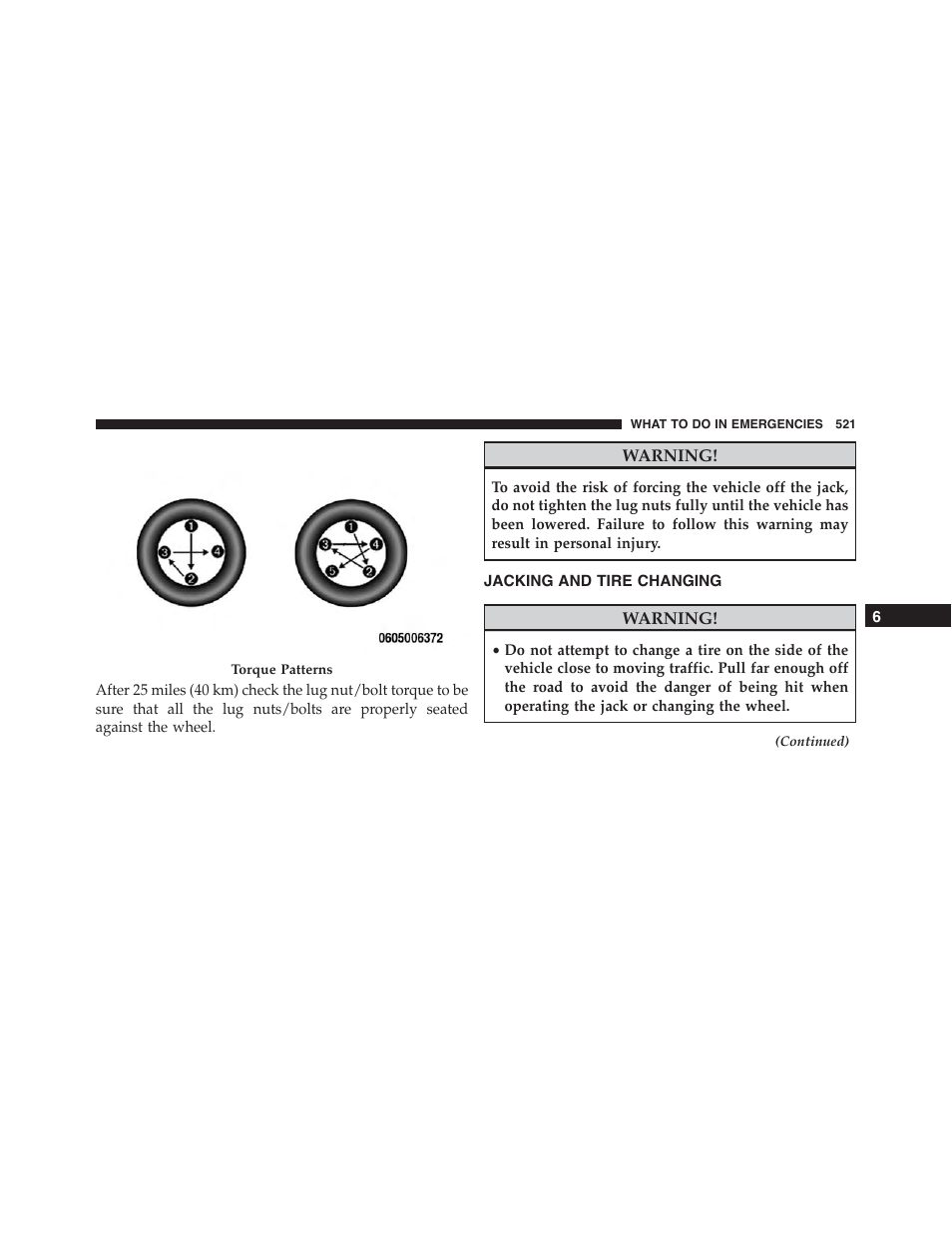 Jacking and tire changing | Dodge 2015 Journey - Owner Manual User Manual | Page 523 / 657