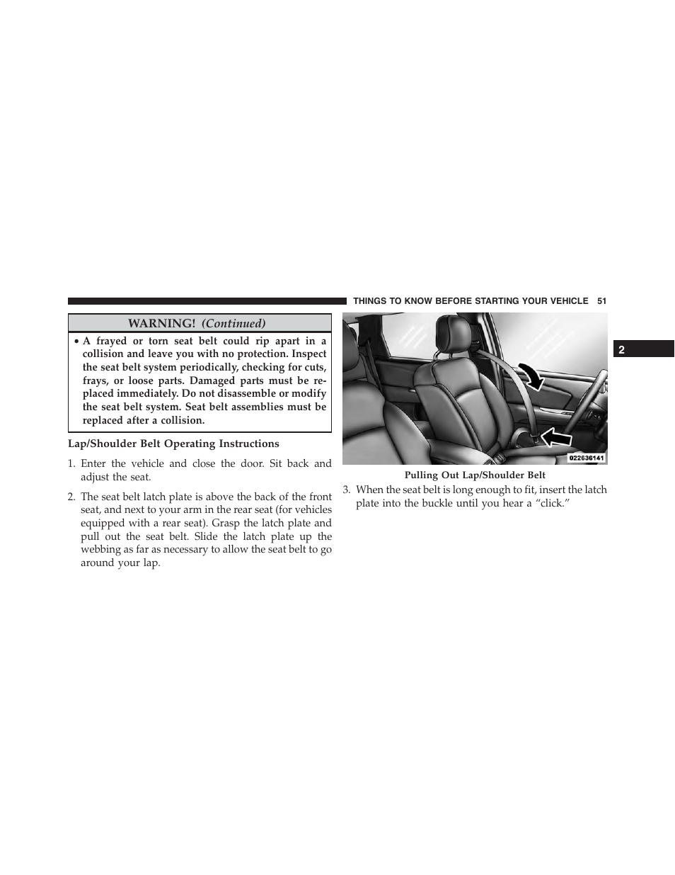 Lap/shoulder belt operating instructions | Dodge 2015 Journey - Owner Manual User Manual | Page 53 / 657