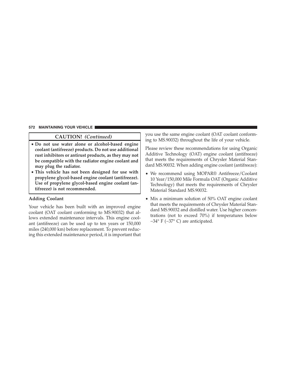 Adding coolant | Dodge 2015 Journey - Owner Manual User Manual | Page 574 / 657