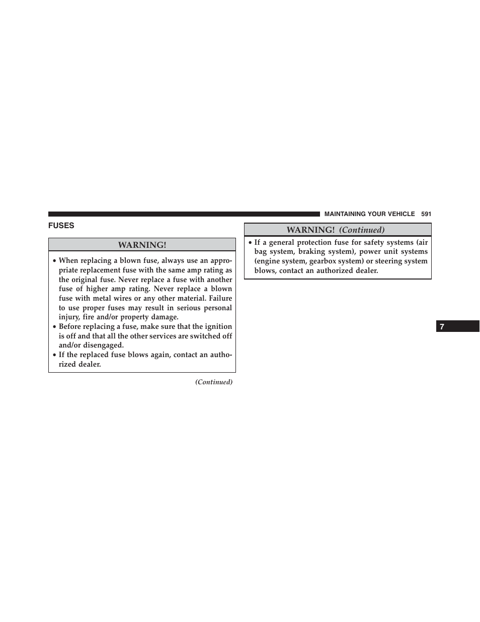 Fuses | Dodge 2015 Journey - Owner Manual User Manual | Page 593 / 657