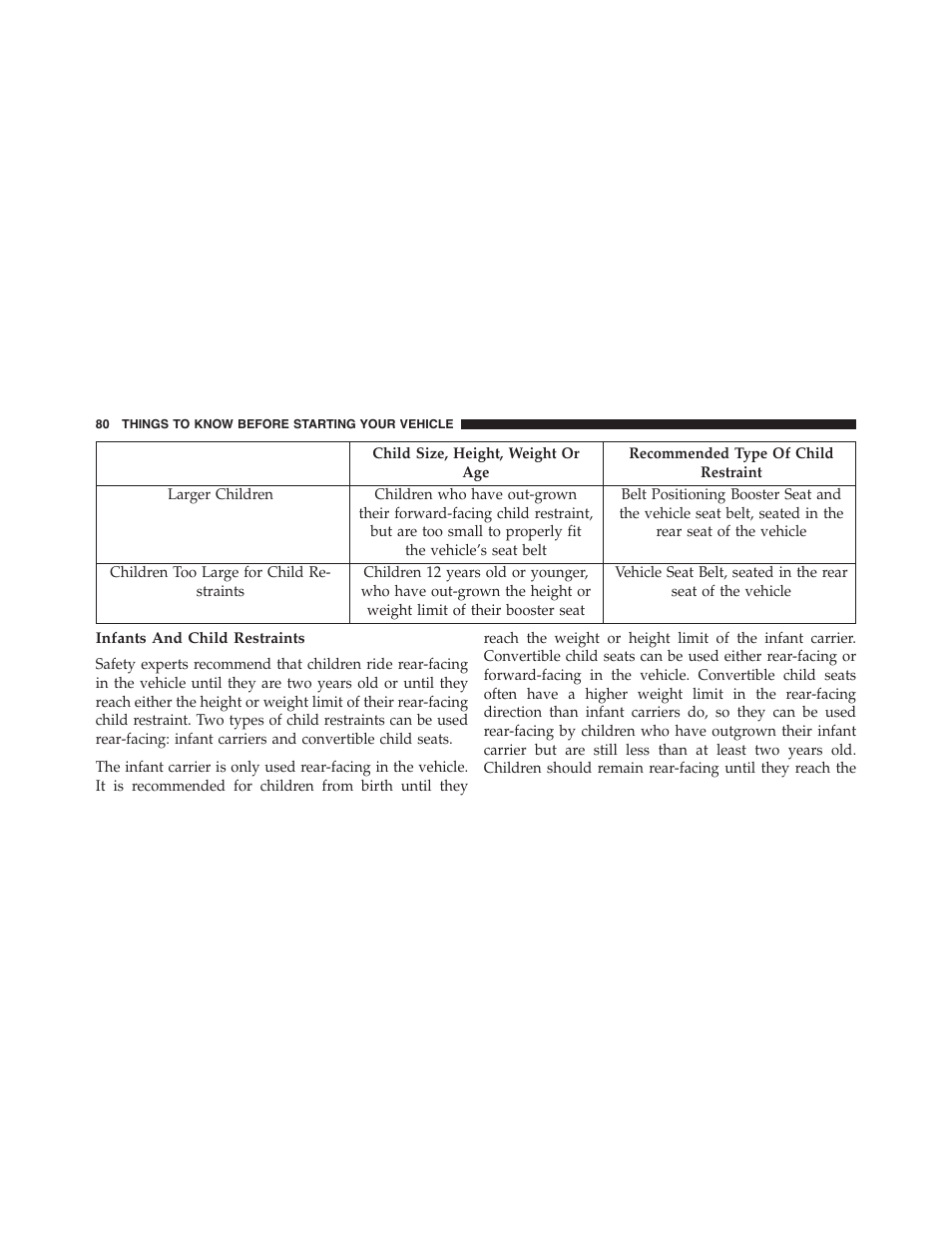 Infants and child restraints | Dodge 2015 Journey - Owner Manual User Manual | Page 82 / 657