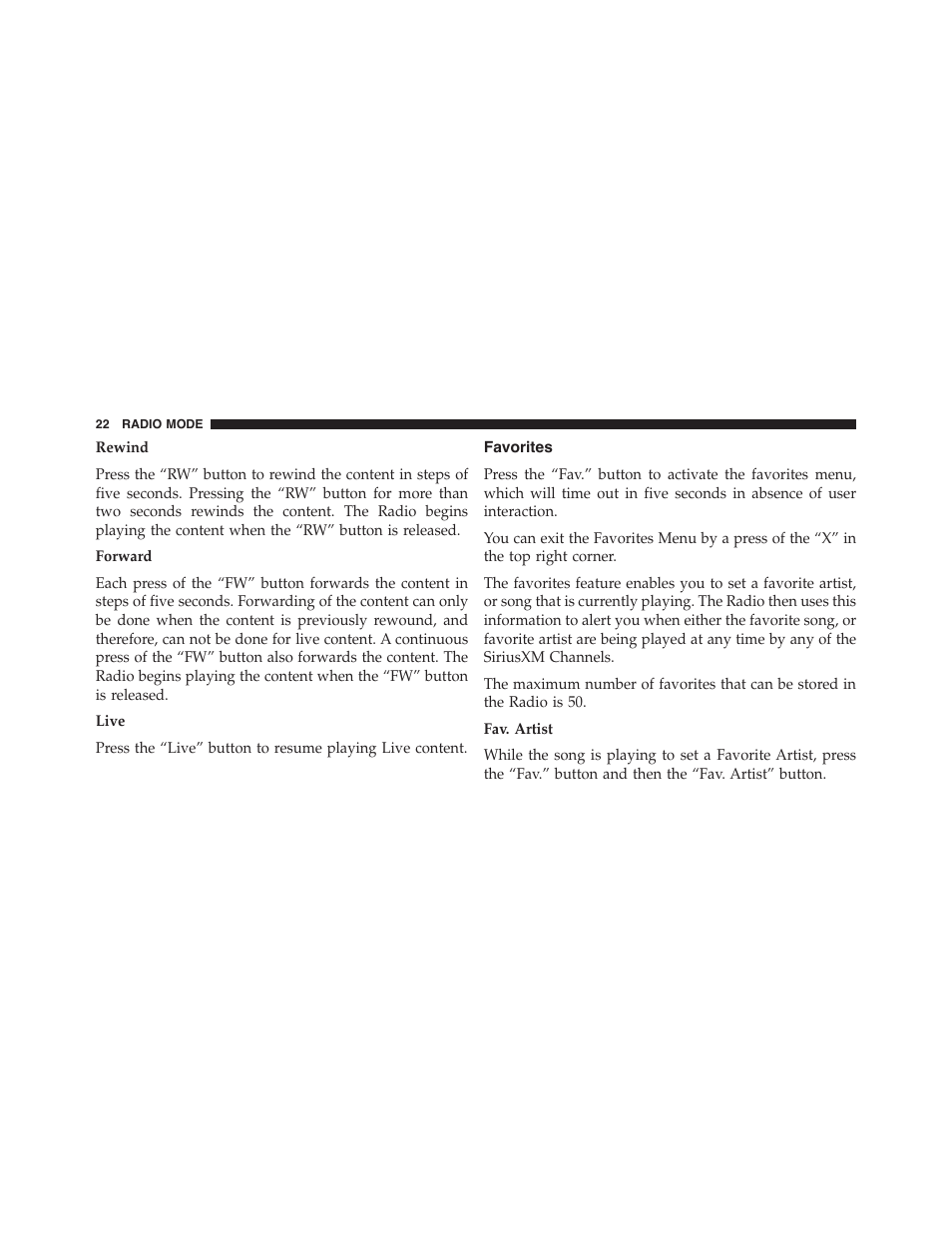 Favorites | Dodge 2015 Journey - Uconnect 8.4/8.4N Manual User Manual | Page 23 / 119