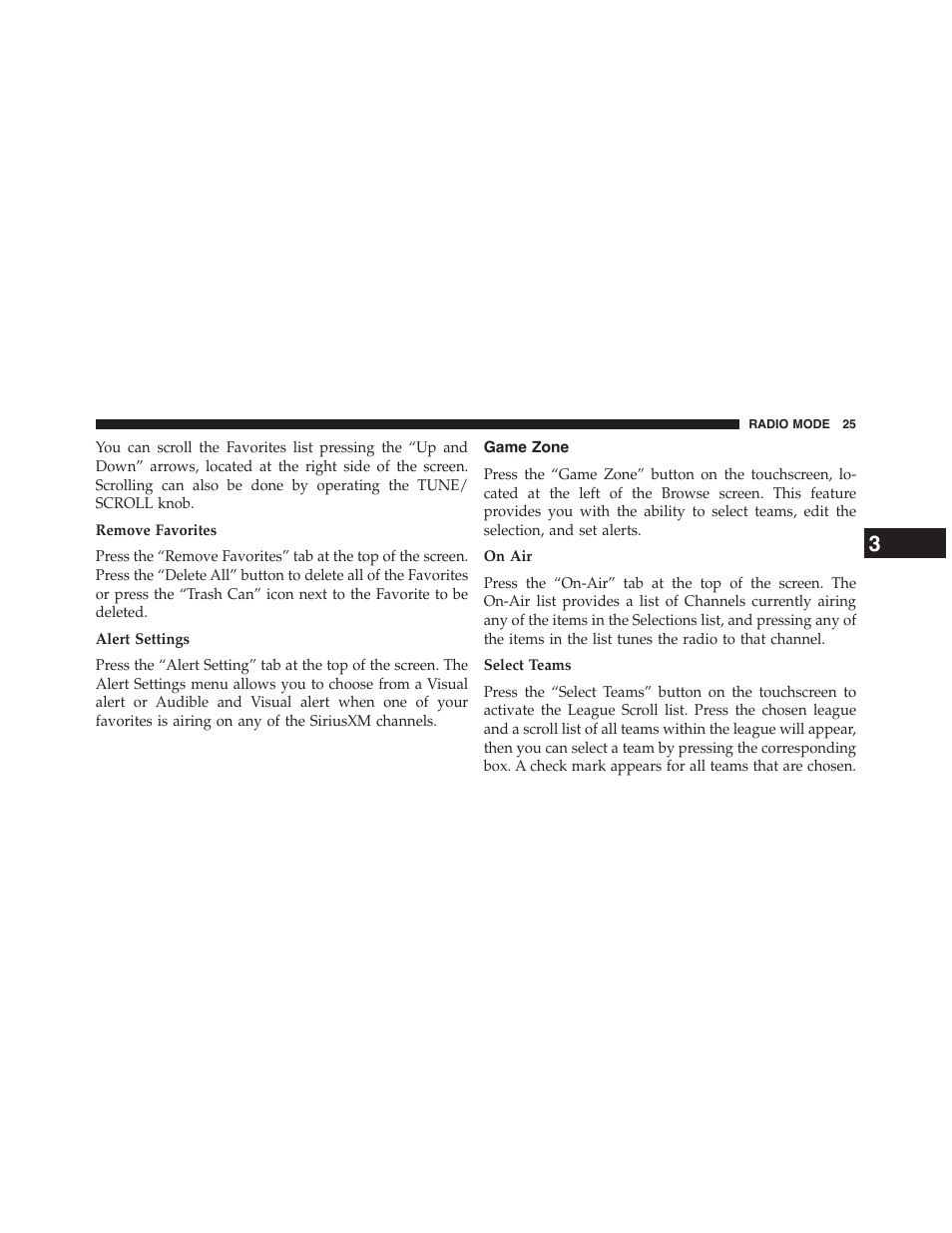 Game zone | Dodge 2015 Journey - Uconnect 8.4/8.4N Manual User Manual | Page 26 / 119