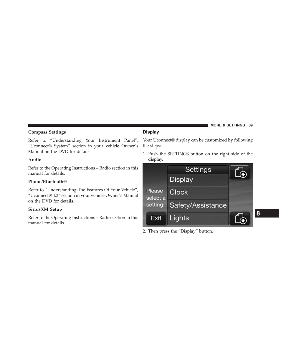Display | Dodge 2015 Journey - Uconnect 4.3 Manual User Manual | Page 40 / 42