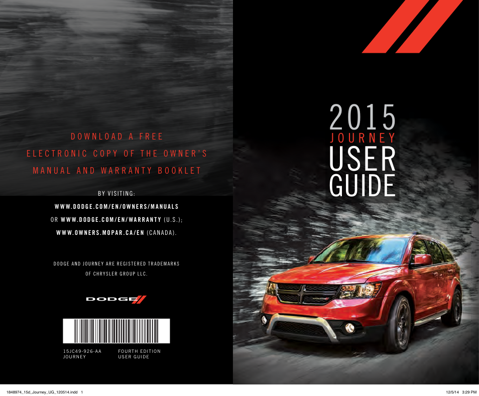 Dodge 2015 Journey - User Guide User Manual | 140 pages