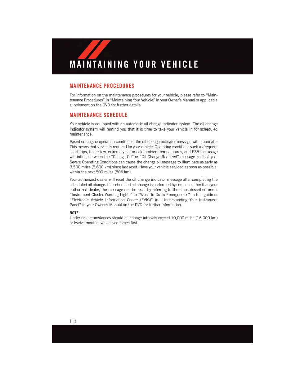 Maintenance procedures, Maintenance schedule | Dodge 2015 Journey - User Guide User Manual | Page 116 / 140