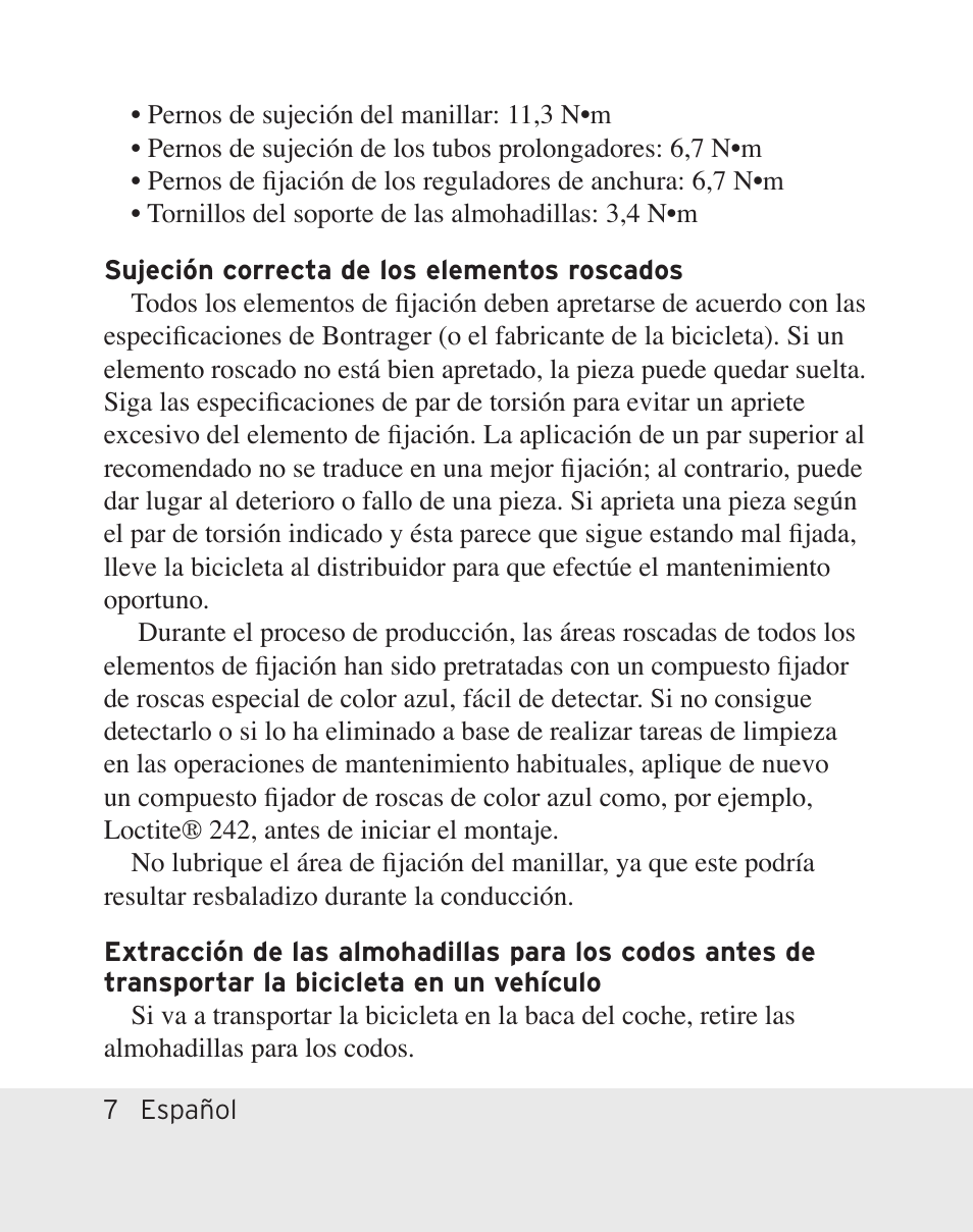 Bontrager Aerobar Race X Lite User Manual | Page 26 / 66