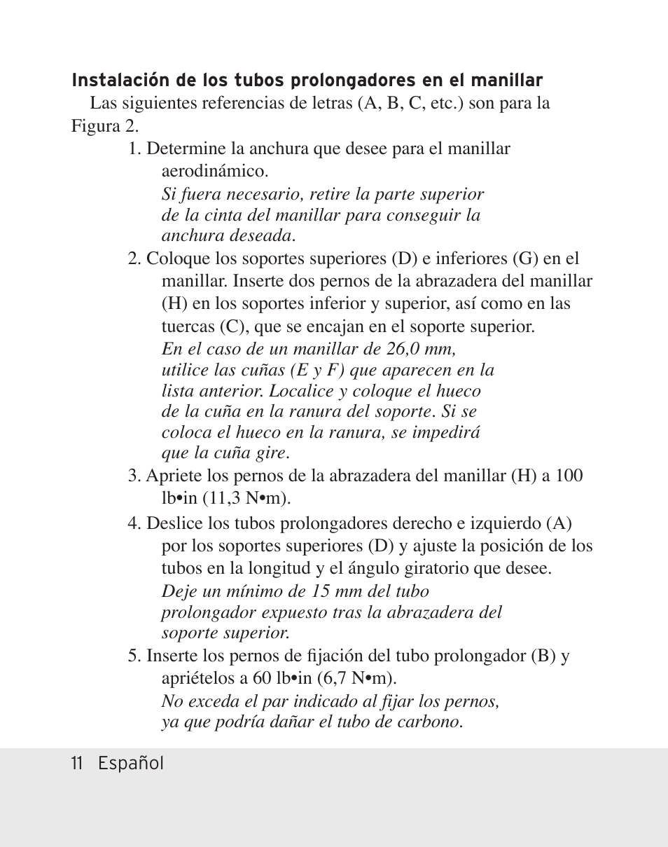 Bontrager Aerobar Race X Lite User Manual | Page 30 / 66