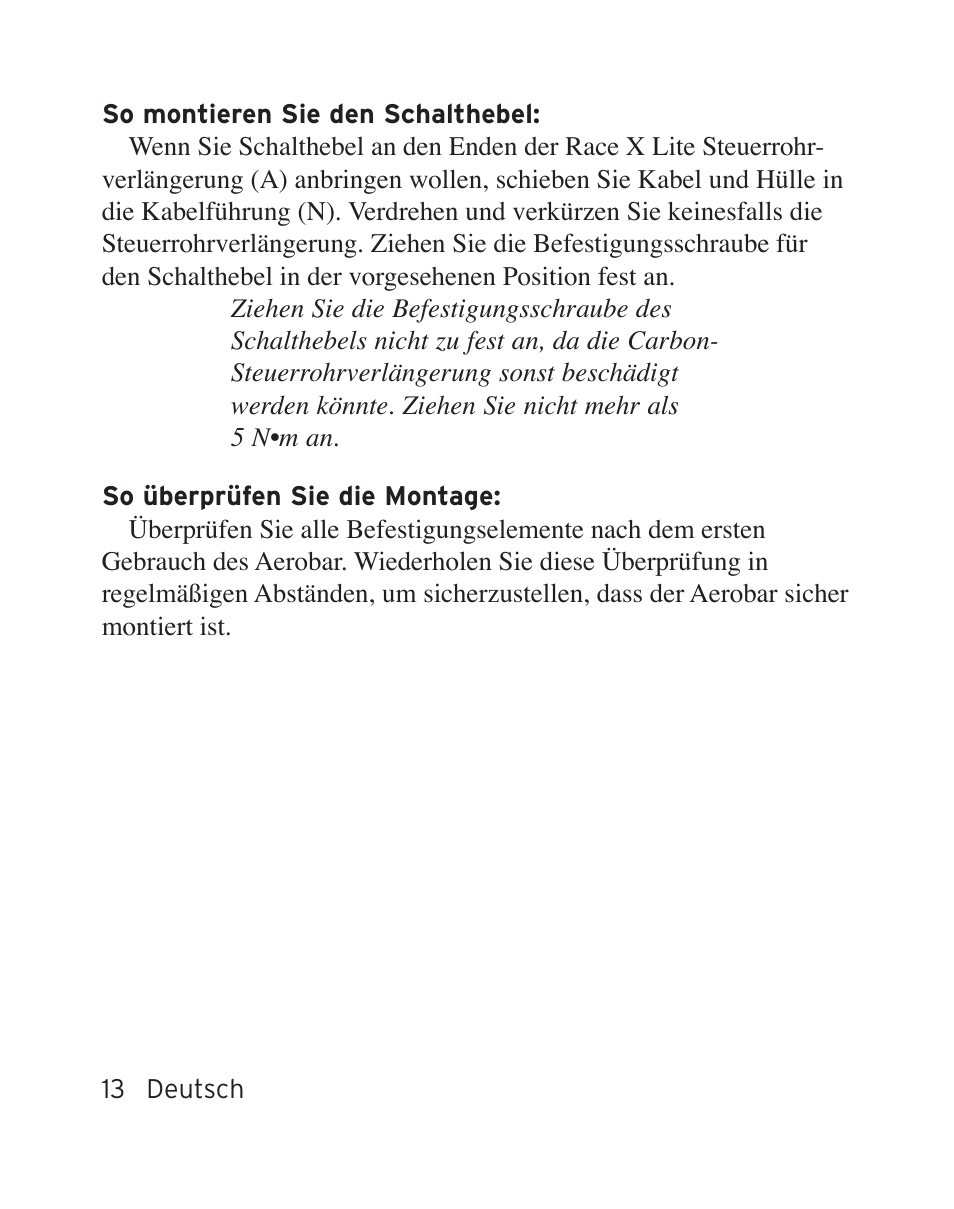 Bontrager Aerobar Race X Lite User Manual | Page 48 / 66