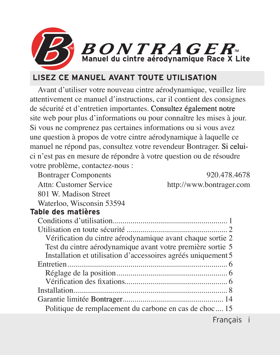 Bontrager Aerobar Race X Lite User Manual | Page 51 / 66